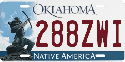 OK license plate 288ZWI