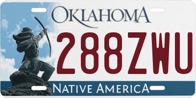 OK license plate 288ZWU