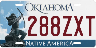 OK license plate 288ZXT