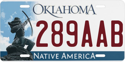 OK license plate 289AAB