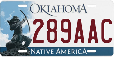 OK license plate 289AAC