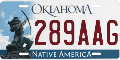 OK license plate 289AAG