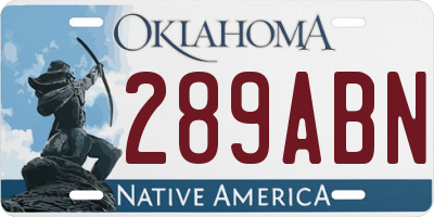 OK license plate 289ABN