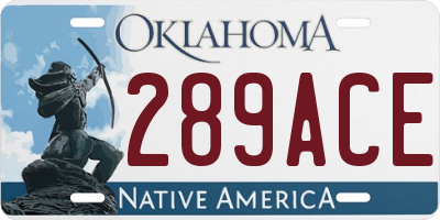 OK license plate 289ACE