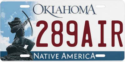 OK license plate 289AIR