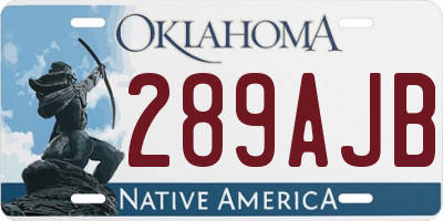 OK license plate 289AJB