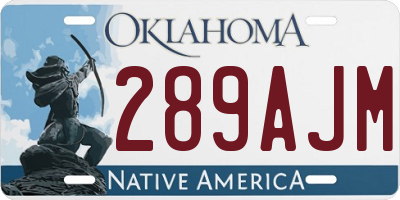 OK license plate 289AJM