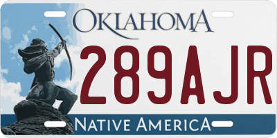 OK license plate 289AJR