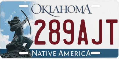 OK license plate 289AJT