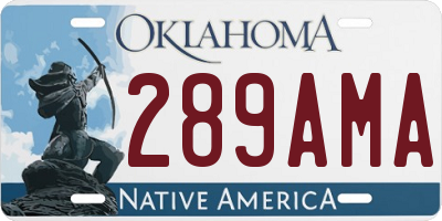 OK license plate 289AMA