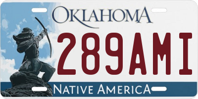 OK license plate 289AMI