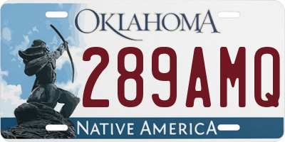 OK license plate 289AMQ