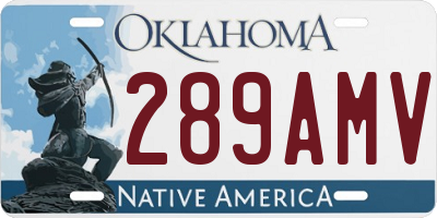 OK license plate 289AMV