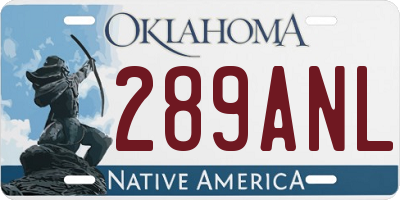 OK license plate 289ANL