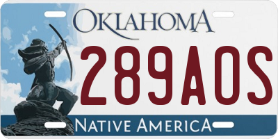 OK license plate 289AOS