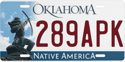 OK license plate 289APK