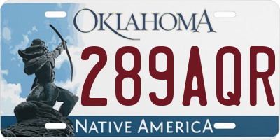 OK license plate 289AQR