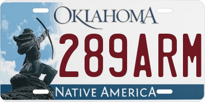 OK license plate 289ARM