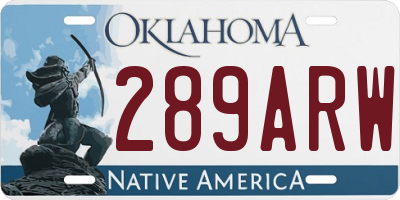 OK license plate 289ARW