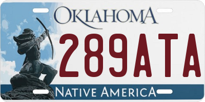 OK license plate 289ATA