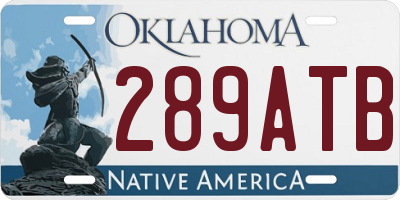 OK license plate 289ATB