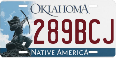 OK license plate 289BCJ