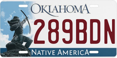 OK license plate 289BDN