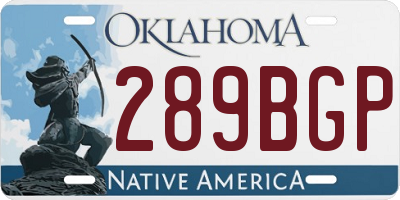 OK license plate 289BGP