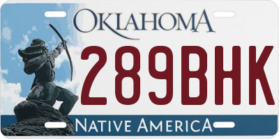 OK license plate 289BHK
