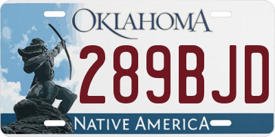 OK license plate 289BJD