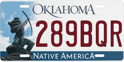 OK license plate 289BQR