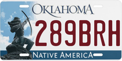 OK license plate 289BRH