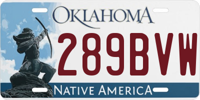 OK license plate 289BVW