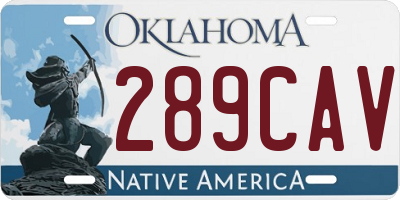 OK license plate 289CAV