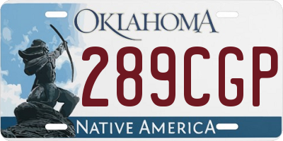 OK license plate 289CGP