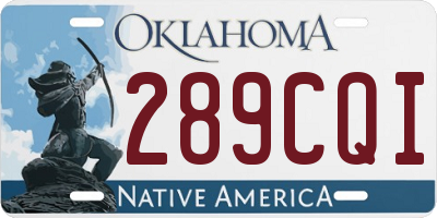 OK license plate 289CQI