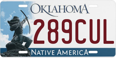 OK license plate 289CUL