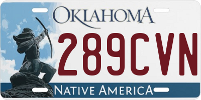 OK license plate 289CVN