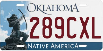 OK license plate 289CXL