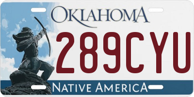 OK license plate 289CYU