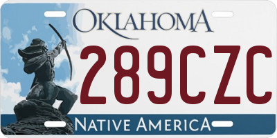 OK license plate 289CZC