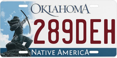 OK license plate 289DEH