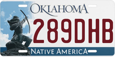 OK license plate 289DHB