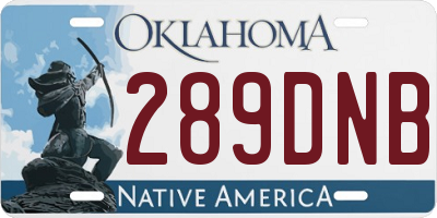 OK license plate 289DNB
