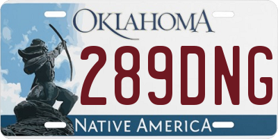 OK license plate 289DNG