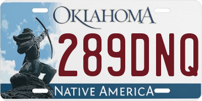 OK license plate 289DNQ