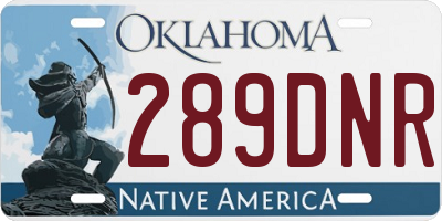 OK license plate 289DNR