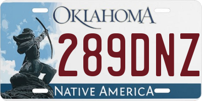 OK license plate 289DNZ