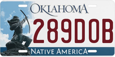 OK license plate 289DOB