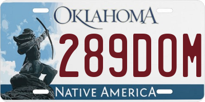 OK license plate 289DOM